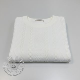 Maglia jacquard Cable white