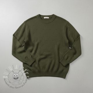Tessuti per maglioni BIG KNIT DOT camo green
