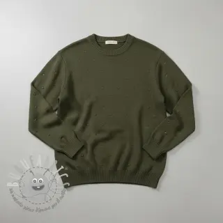 Tessuti per maglioni BIG KNIT DOT camo green