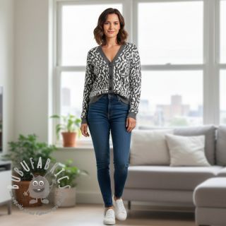 Maglia jacquard Comfy Collage shapes grey