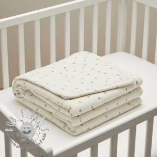 Tessuto per cappotti TEDDY Tossed hearts silver