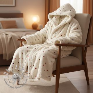 Tessuto per cappotti TEDDY Tossed hearts multi