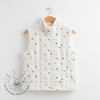 Tessuto per cappotti TEDDY Tossed hearts multi