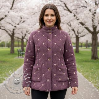 Tessuto per cappotti TEDDY EMBROIDERY Mini rosewood