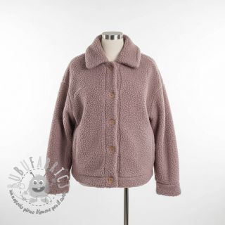 Tessuto per cappotti TEDDY dark powder