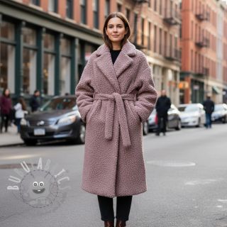 Tessuto per cappotti TEDDY dark powder