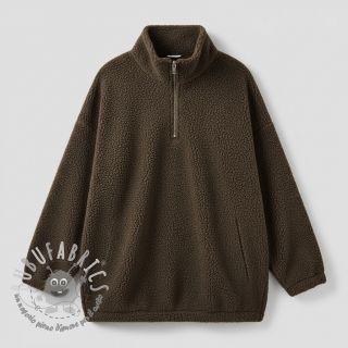 Tessuto per cappotti TEDDY dark brown