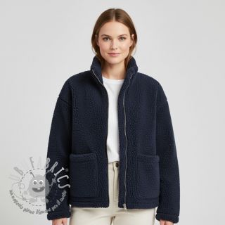 Tessuto per cappotti TEDDY navy