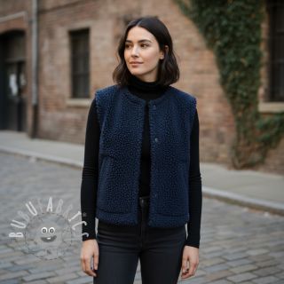 Tessuto per cappotti TEDDY navy