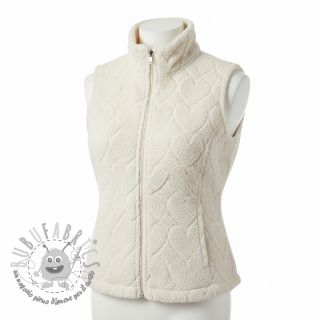 Tessuto per cappotti TEDDY Hearts in hearts ecru