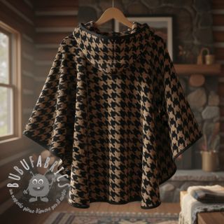 Tessuto per cappotti TEDDY JACQUARD PIED DE POULE camel