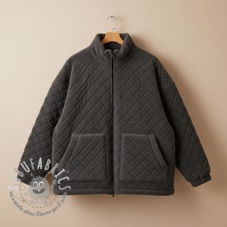 Tessuto per cappotti TEDDY Diamond dark grey