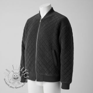 Tessuto per cappotti TEDDY Diamond dark grey