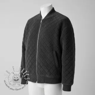 Tessuto per cappotti TEDDY Diamond dark grey