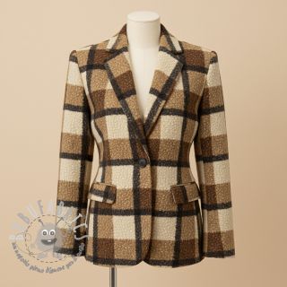 Tessuto per cappotti Bouclé Squares design ED