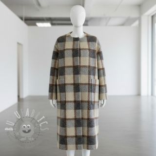 Tessuto per cappotti Bouclé Squares design D