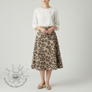 Tessuto per cappotti TEDDY Hearts sand