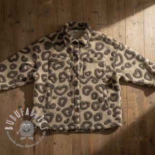 Tessuto per cappotti TEDDY Hearts sand