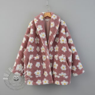 Tessuto per cappotti TEDDY Daisy old pink