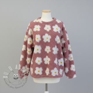 Tessuto per cappotti TEDDY Daisy old pink