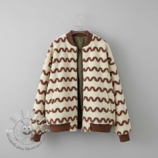 Tessuto per cappotti TEDDY JACQUARD Waves camel