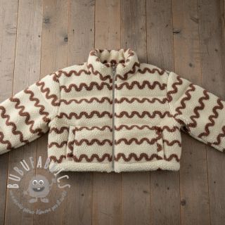 Tessuto per cappotti TEDDY JACQUARD Waves camel