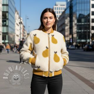 Tessuto per cappotti TEDDY JACQUARD Pears old lime