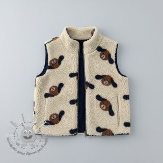 Tessuto per cappotti TEDDY JACQUARD Dogs brown
