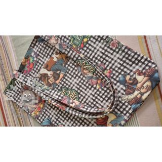 Tessuto decorativo Vegan black check digital print