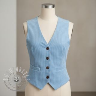 Velluto a coste 6W WASHED STRETCH light blue