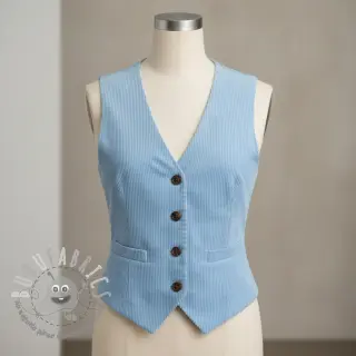 Velluto a coste 6W WASHED STRETCH light blue
