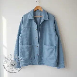 Velluto a coste 6W WASHED STRETCH light blue