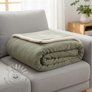 Velluto a coste Cofur fleece camo green