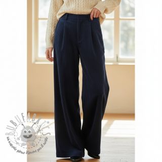 Velluto a coste 6W WASHED STRETCH navy