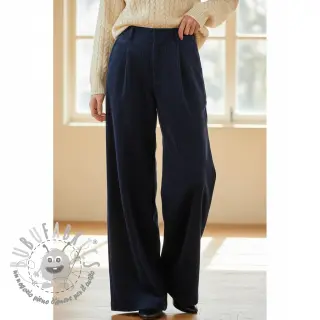Velluto a coste 6W WASHED STRETCH navy