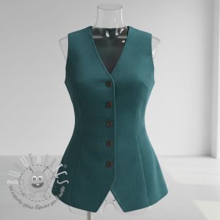 Velluto a coste 6W WASHED STRETCH petrol