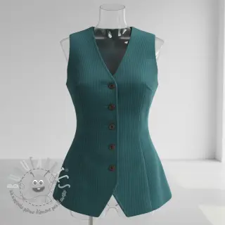 Velluto a coste 6W WASHED STRETCH petrol