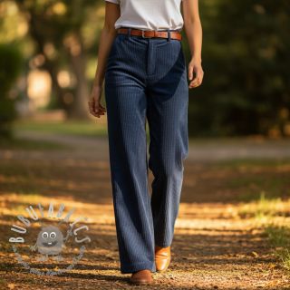 Velluto a coste 6W WASHED STRETCH marine