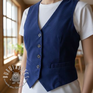 Velluto a coste 6W WASHED STRETCH cobalt