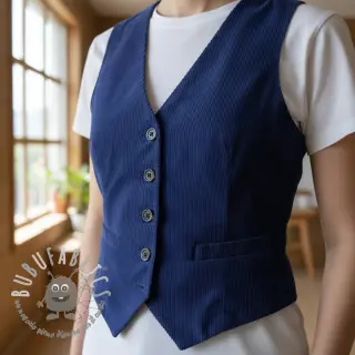 Velluto a coste 6W WASHED STRETCH cobalt