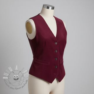 Velluto a coste 6W WASHED STRETCH berry