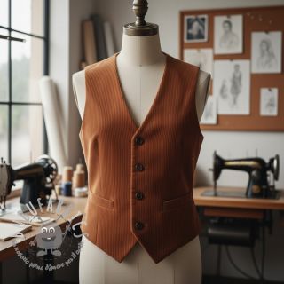 Velluto a coste 6W WASHED STRETCH rust