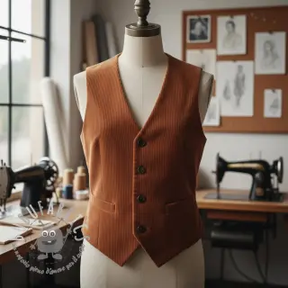 Velluto a coste 6W WASHED STRETCH rust