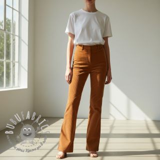 Velluto a coste 6W WASHED STRETCH rust