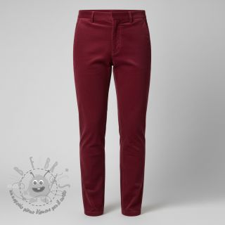 Velluto a coste 6W WASHED STRETCH dark red