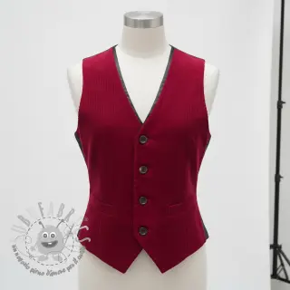 Velluto a coste 6W WASHED STRETCH dark red