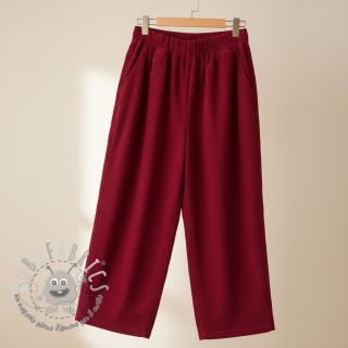 Velluto a coste 6W WASHED STRETCH dark red
