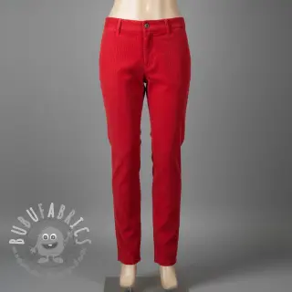 Velluto a coste 6W WASHED STRETCH red