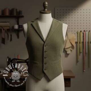 Velluto a coste 6W WASHED STRETCH camo green