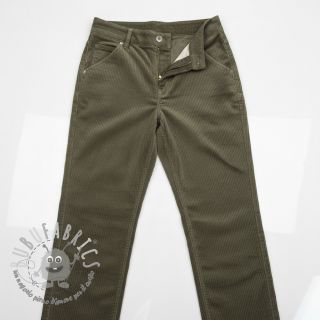 Velluto a coste 6W WASHED STRETCH camo green